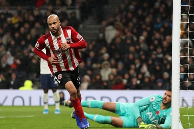 David McGoldrick wheels away after what he thought was his first goal of the season, only for VAR to intervene