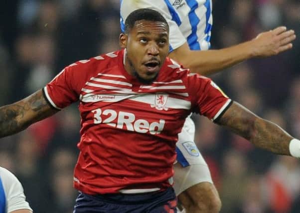 In at the double: Middlesbrough's Britt Assombalonga.