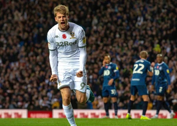 Back on track|: Patrick Bamford celebrates his penalty.  Picture: Bruce Rollinson