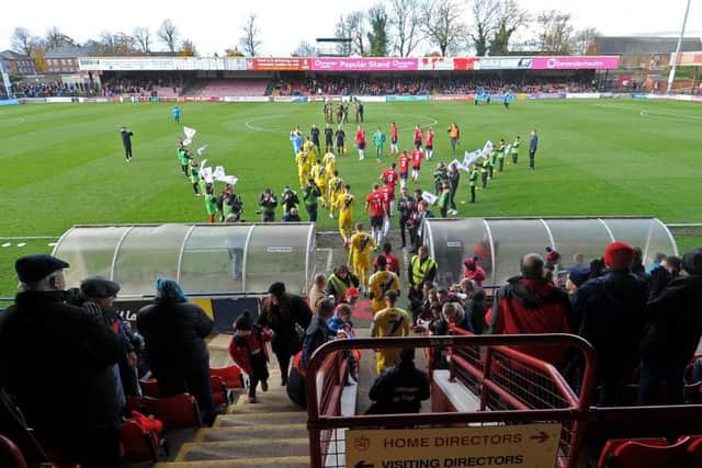 The final FA Cup match at Bootham Crescent? 
York and Altrincham take to the Bootham Crescent pitch. (Picture: Tony Johnson)