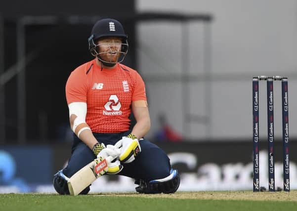 England's Jonny Bairstow.   (Andrew Cornaga/Photosport via AP)