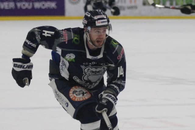 ON TARGET: James Spurr was on target for Sheffield Steeldogs, but it was Milton Keynes who emerged victorious on Sundat at Ice Sheffield. Picture courtesy of Cerys Molloy.
