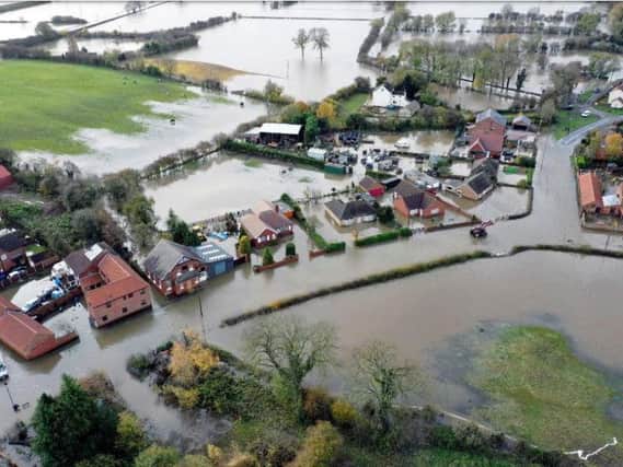 A view of the flood water at Fishlake, in Doncaster, South Yorkshire. Picture: Richard McCarthy/PA