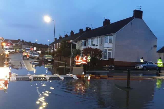 How flooding hit residential streets across South Yorkshire.