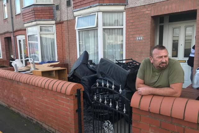 Kev Wingfield outside his home in Bentley, in Doncaster. George Torr/LDR