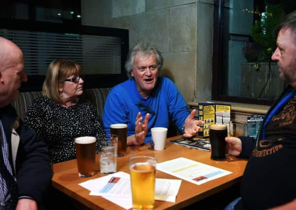 Wetherspoon founder and chairman Tim Martin visits his Beckett's Bank pub in Leeds city centre. Picture: Jonathan Gawthorpe