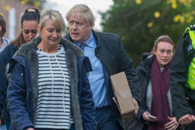 Boris Johnson was ruffled when he arrived in South Yorkshire to meet flooding victims.