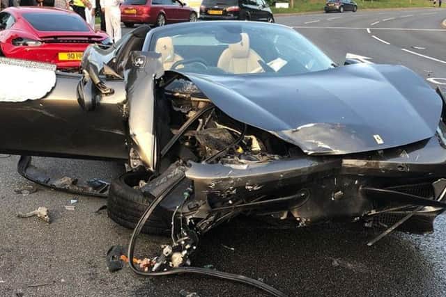 Carl Harley, 32, from Swadlincote in Derbyshire was the driver of the Ferrari