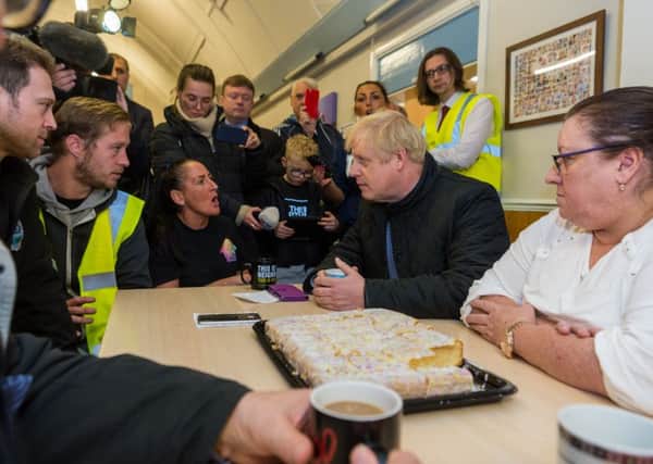 This is how Doncaster flooding victims greeting Boris Johnson at Stainforth Community Resource Centre.