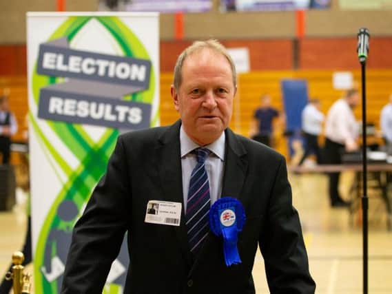 Roger Taylor, Conservative for Northowram and Shelf, Calderdale Council election count 2019. Photo: JPI Media