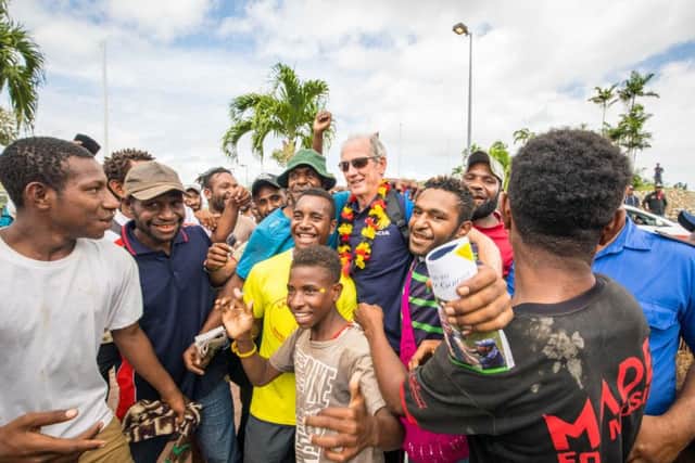 Wayne Bennett gets a warm welcome in Papua New Guinea.
