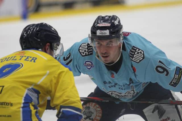 ON TARGET: Nathan Salem scored twice against Leeds Chiefs at the weekend, once in Sunday's 5-2 win at Ice Sheffield. Picture courtesy of Cerys Molloy.