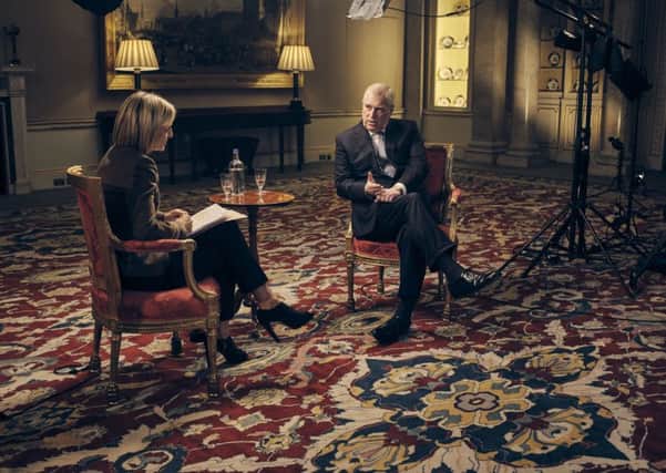 The Dukr of York during his interview with Emily Maitlis.