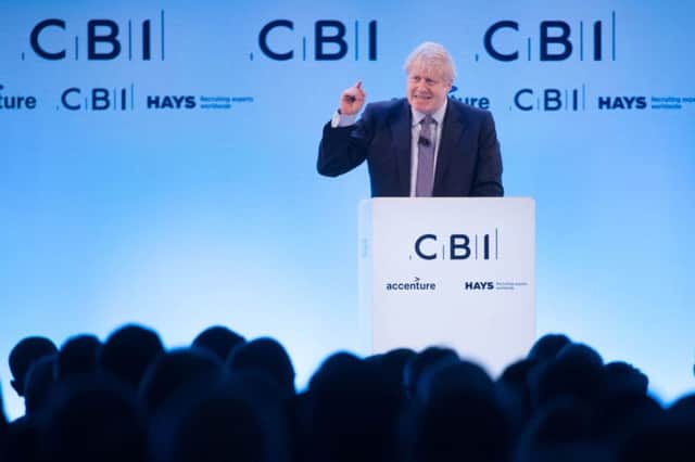 Prime minister, Boris Johnson speaking at the CBI annual conference at the InterContinental Hotel in London. PA Photo. Picture date: Monday November 18, 2019. Photo: Stefan Rousseau/PA Wire