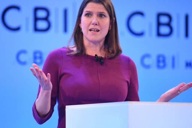 Liberal Democrat leader Jo Swinson speaking at the CBI annual conference at the InterContinental Hotel in London. Photo: Stefan Rousseau/PA Wire