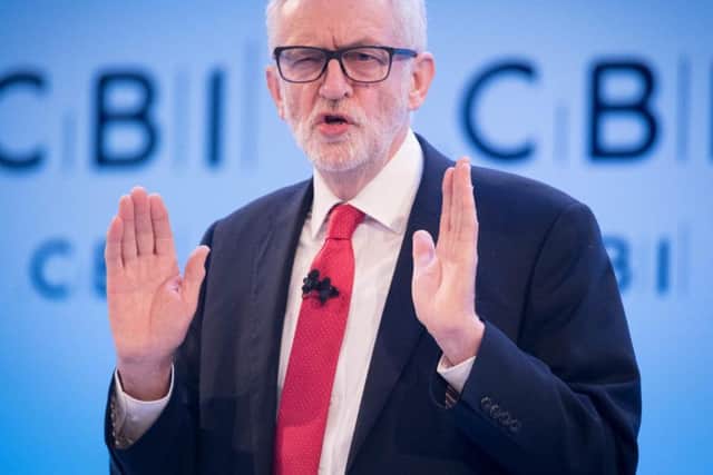 Labour leader Jeremy Corbyn speaking at the CBI annual conference at the InterContinental Hotel in London. . Photo: Stefan Rousseau/PA Wire