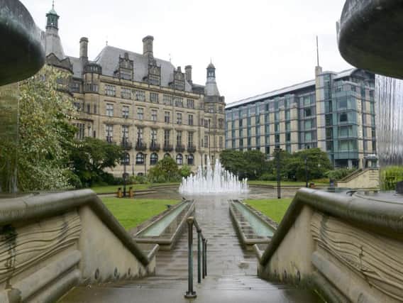 Sheffield's Peace Gardens and Town Hall. Picture: Dean Atkins.