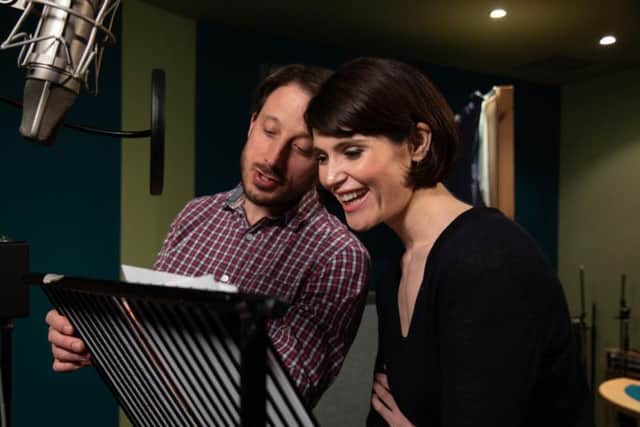 Ben Smith with Gemma Arterton during production. Credit: Kaleidoscope Entertainment.