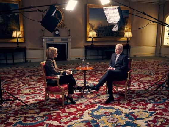 Emily Maitlis and Prince Andrew. Credit: BBC.