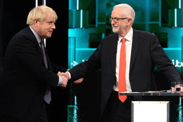 Boris Johnson and Jeremy Corbyn after a half-hearted commitment in the ITV debate to be more respectful.