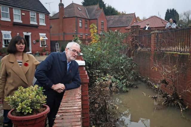 Jeremy Corbyn visited Doncaster to see the flooding damage on December 10 - days before other leaders arrived in South Yorkshire.