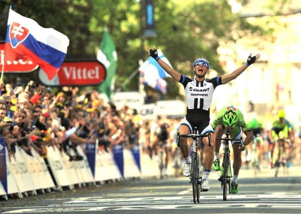 Flashback: Marcel Kittel wins stage one of the 2014 Tour de France from Leeds to Harrogate. (Picture: Bruce Rollinson)