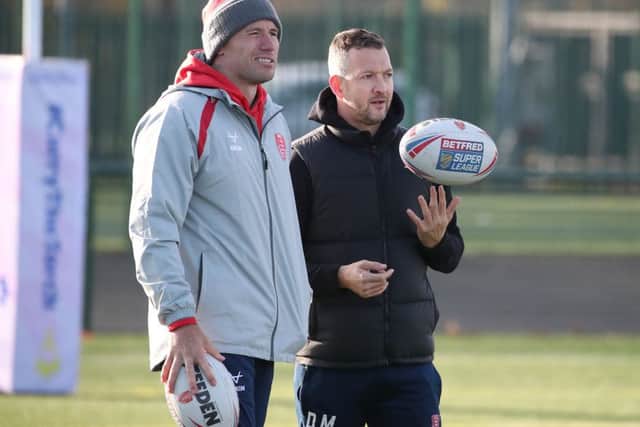 Shaun Kenny-Dowall with Danny McGuire at Hull KR training today. (Pictures: Hull KR)