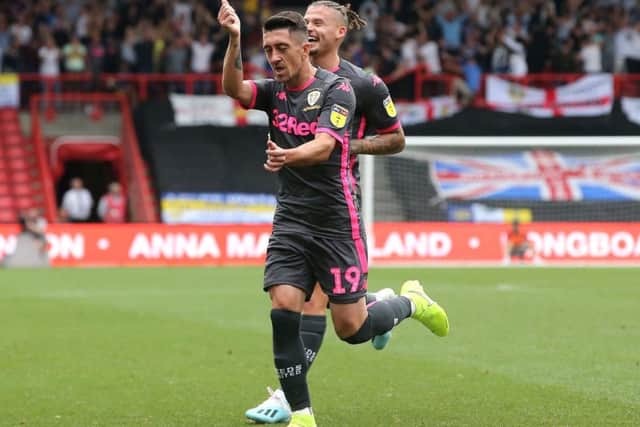 Leeds United's Pablo Hernandez celebrates scoring against Bristol City (Picture: PA)