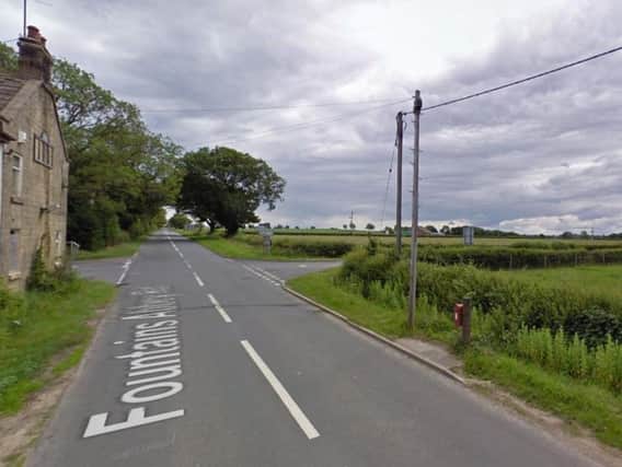 The cross road where the collision happened between Markington and Bishop Thornton, North Yorkshire