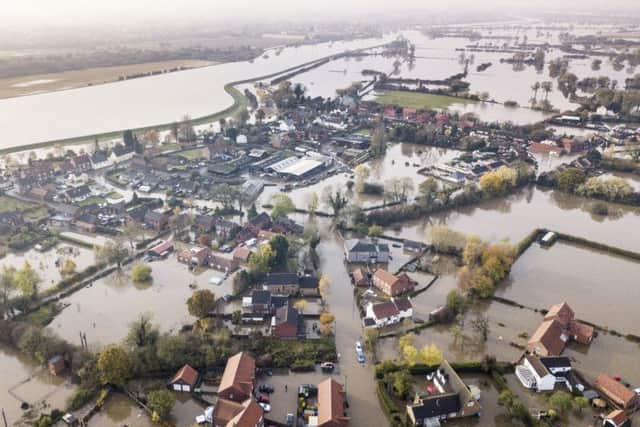 An aerial photo of Fishlake at the height of this month's floods in South Yorkshire.