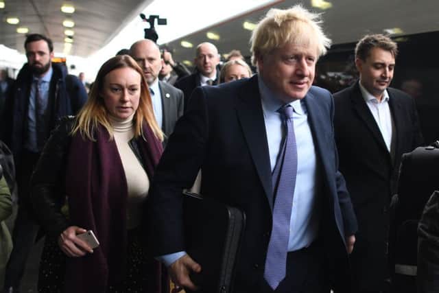 Boris Johnson arrives in Wolverhampton before launching his party's manifesto in Telford.