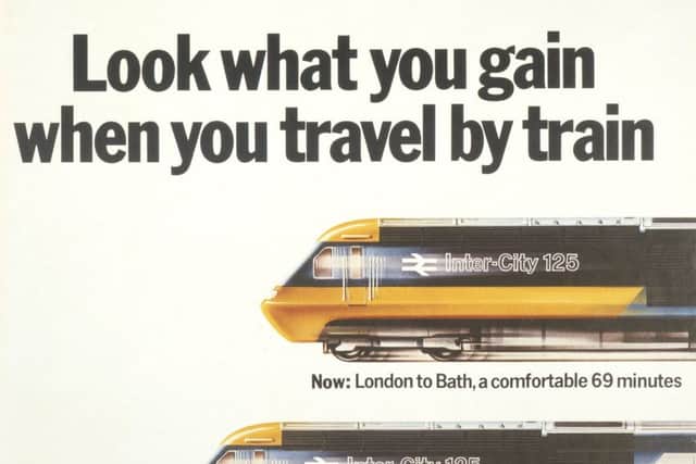 'Look what you Gain when you Travel by Train.' A BR poster from 1977.