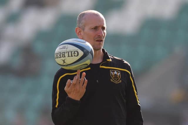Alan Dickens in his role as Northampton Saints defence coach earlier this season. (Photo by Tony Marshall/Getty Images)