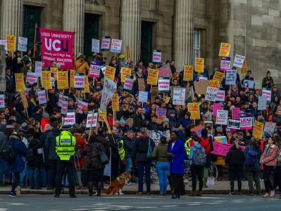 A previous UCU strike in February this year. Picture: James Hardisty.