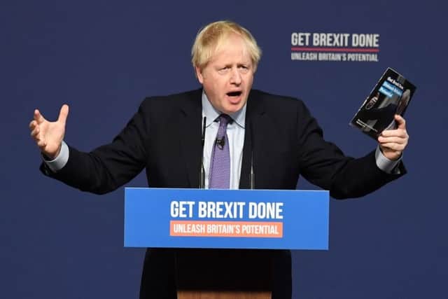 Boris Johnson launching his party's manifesto.