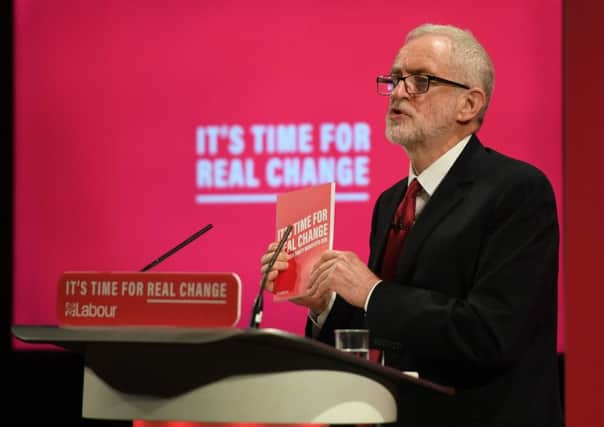 Labour Party leader Jeremy Corbyn at the launch of the Labour Party race just hours after an unprecedented intervention by the Chief Rabbi over anti-Semitism.
