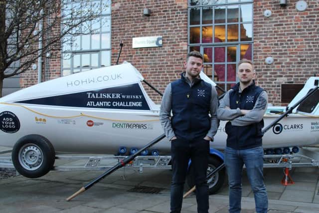 Chris Nichol and James Tordoff are rowing in aid of three charities close to their hearts Picture Welcome to Yorkshire/Pure Technology Group.