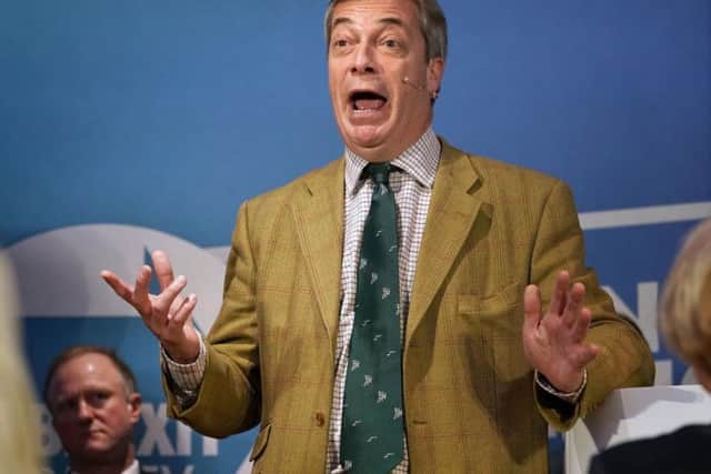 Brexit Party leader Nigel Farage speaking at One Stop Golf in Hull, East Yorkshire, whist on the General Election campaign trail. Photo: Owen Humphreys/PA Wire