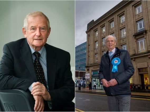 Barry Sheerman (left) and Ken Davy are running against each other to represent Huddersfield in Parliament.