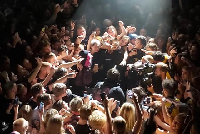 Yungblud performs in the middle of the audience at Sheffield o2 Academy on 29 November 2019. Pictyure by Florence Atkinson.