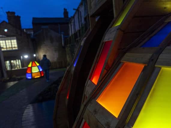 Launch of artists the Awekids Collective's "Garden of Light' in the garden space of the Cooper Gallery in Barnsley, South Yorkshire. Picture Scott Merrylees