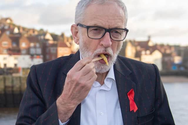 Jeremy Corbyn was pictured in Whitby wearing the eye-catching jacket