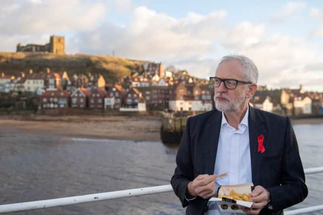 Labour leader Jeremy Corbyn on the campaign trail in Whitby.