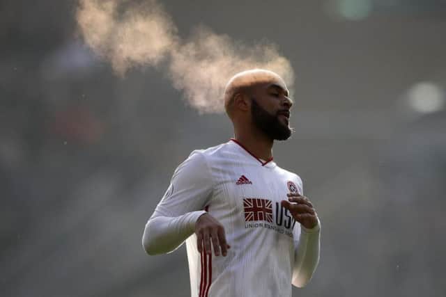 Centre-forward David McGoldrick makes a huge contribution to Sheffield United's football offensively and defensively