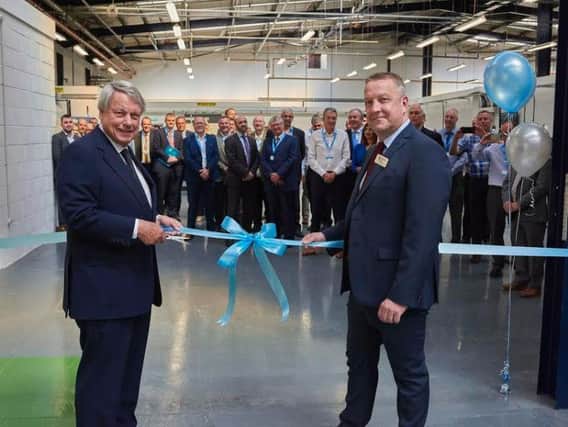 Paul Dupee (left) at the opening of 600's new European Technology Centre near Halifax earlier this year