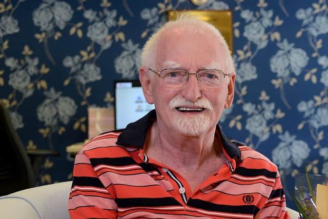 David Hustler, photographed at Meadow Green Care Home in Dewsbury four months before his death in 2015. Photo: Spenborough Guardian