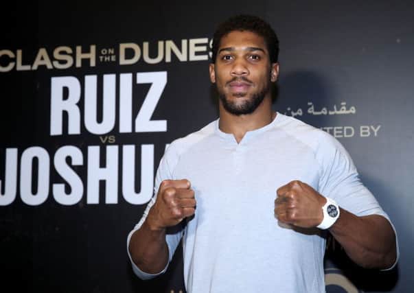 Anthony Joshua at the Centria Mall in Riyadh. (Picture:: Nick Potts/PA Wire)