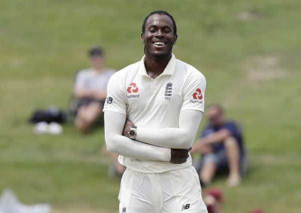 Jofra Archer: Cuts a frustrated figure after Joe Denly dropped Kane Williamson.