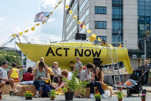 Extinction Rebellion protesters in Leeds earlier this year- climate change has been a significant election issue.