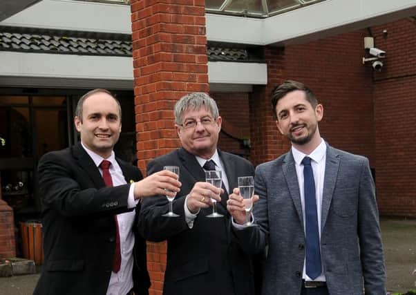 Pictured Left to right: Jason Gossop, sales manager at Carlton Park Hotel, Kevin Saville, general manager of Carlton Park Hotel and Lee Pemberton, director of Red Admiral Investments.